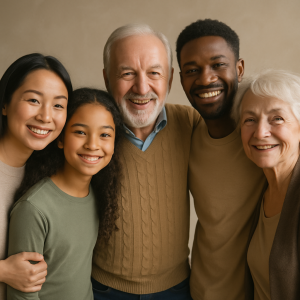 Un cercle d’âmes reliées au-delà des âges et des formes, unies par la lumière du cœur. Les soins TaKaíria s’adressent à tous les êtres, quels que soient l’âge, l’origine ou le chemin.